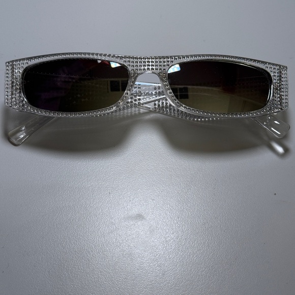 Crystal-Embellished Clear Sunglasses - Picture 1 of 2